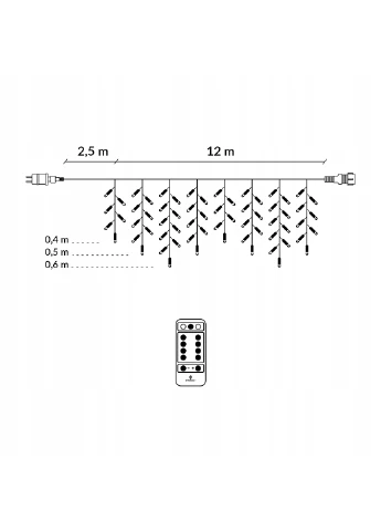 Гирлянда бахрома 12 м Springos (257064281)