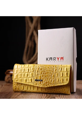 Женский кожаный кошелек 19х9,5х2 см Karya (257064104)