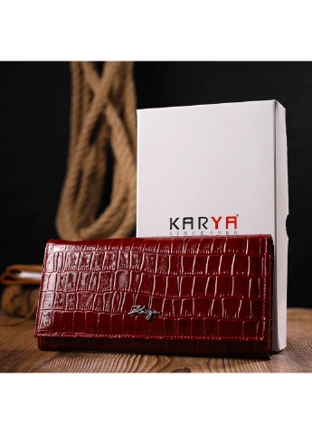 Жіночий шкіряний гаманець 19,5х9,5х2 см Karya (257065191)