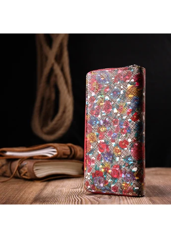 Жіноче шкіряне портмоне 19х9,5х3 см Karya (257066664)