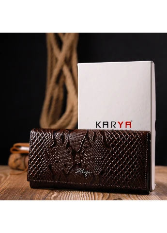 Жіночий шкіряний гаманець 19,5х9,5х2 см Karya (257064122)