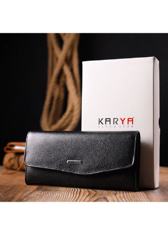 Жіночий шкіряний гаманець 19х9,5х2 см Karya (257064242)