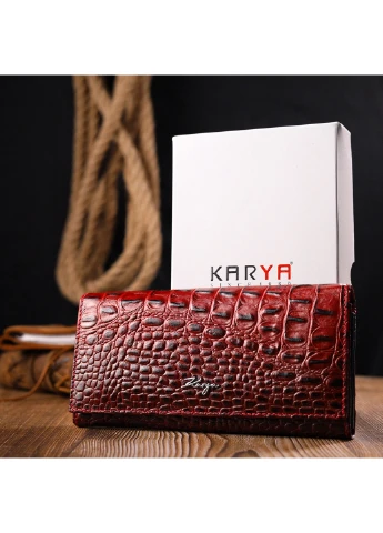 Женский кожаный кошелек 19,5х9,5х2 см Karya (257062921)