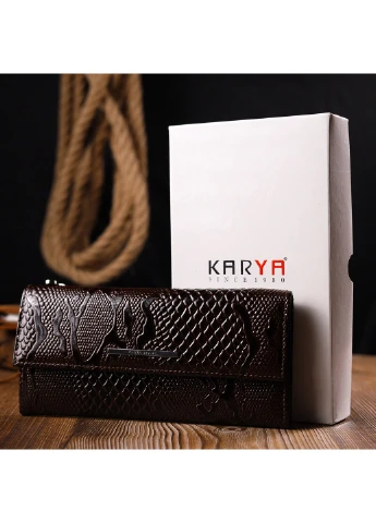 Женский кожаный кошелек 19,5х9х1 см Karya (257066650)
