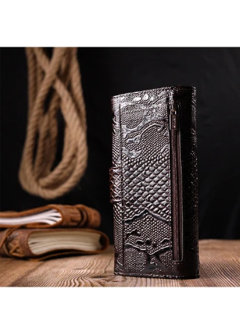 Жіночий шкіряний гаманець 19,2х9,2х3,5 см Karya (257063028)