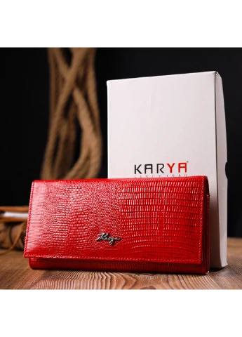 Женский кожаный кошелек 19,5х9,5х2 см Karya (257062911)