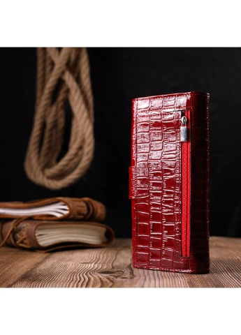 Жіночий шкіряний гаманець 19,2х9,2х3,5 см Karya (257064229)