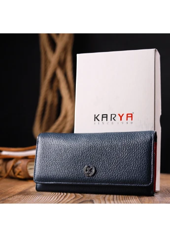Жіночий шкіряний гаманець 17,5х8,5х2 см Karya (257065293)