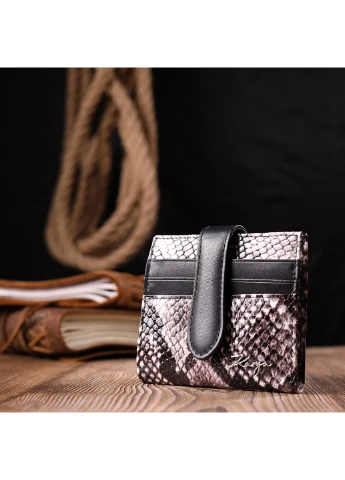 Женский кожаный бумажник 10х9х1 см Karya (257064235)