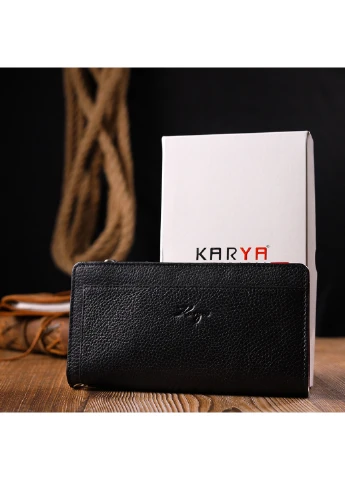 Жіночий шкіряний гаманець 19х10х3 см Karya (257065185)