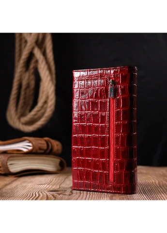 Жіночий шкіряний гаманець 18х10х3 см Karya (257064113)