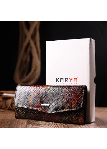 Жіночий шкіряний гаманець 19х9,5х2 см Karya (257065305)