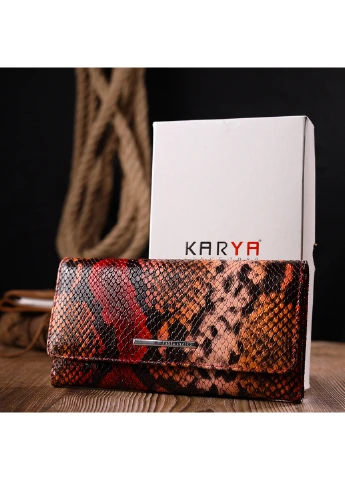 Жіночий шкіряний гаманець 19х10х2 см Karya (257064119)