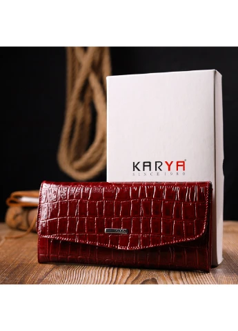 Женский кожаный кошелек 19х9,5х2 см Karya (257066649)