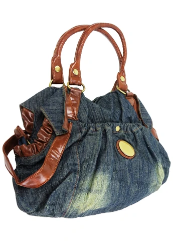 Містка жіноча джинсова, бавовняна сумка 38х31х11 см FASHION JEANS (257062831)