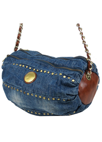 Циліндрична жіноча джинсова сумка 36х18х18 см FASHION JEANS (257062834)