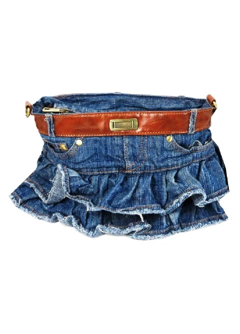 Невелика сумка джинсова у формі жіночої спідниці 30х20х5 см FASHION JEANS (257065127)