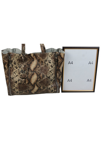 Женская кожаная сумка под рептилию 42х29х10 см Giorgio Ferretti (257064070)
