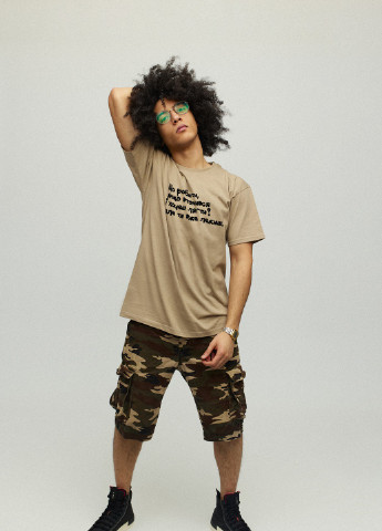 Хаки (оливковая) футболка мужcкая хаки с принтом YAPPI
