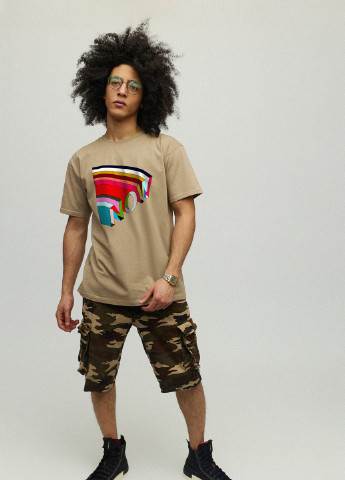 Хакі (оливкова) футболка чоловіча хакі з принтом YAPPI