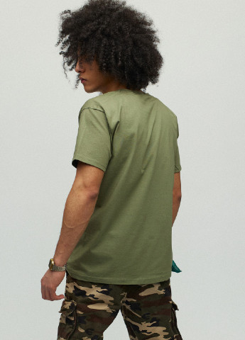 Хакі (оливкова) футболка чоловіча мілітарі з принтом YAPPI