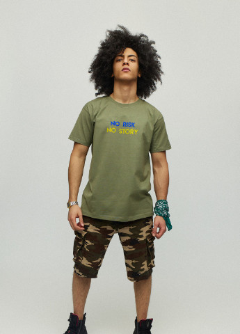 Хаки (оливковая) футболка мужская милитари с принтом YAPPI