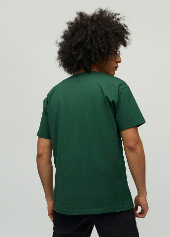 Темно-зеленая футболка мужская зеленая с принтом YAPPI