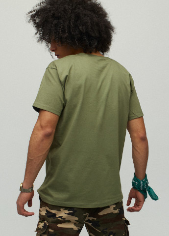 Хакі (оливкова) футболка чоловіча мілітарі з принтом YAPPI