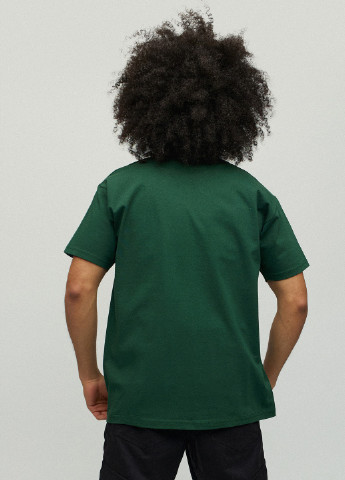 Темно-зелена футболка чоловіча зелена з принтом YAPPI
