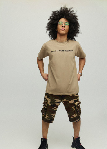 Хакі (оливкова) футболка чоловіча хакі з принтом YAPPI