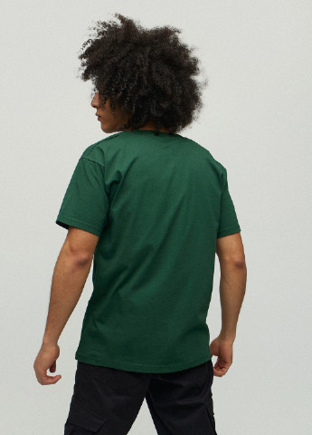 Темно-зеленая футболка мужская зеленая с принтом YAPPI