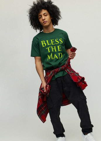 Темно-зелена футболка чоловіча зелена з принтом YAPPI