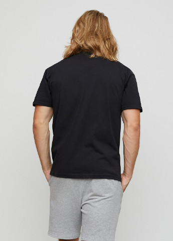 Черная футболка мужская basic черная с принтом YAPPI