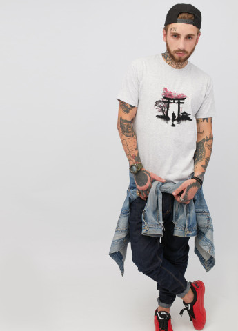 Сіра футболка чоловіча сіра YAPPI