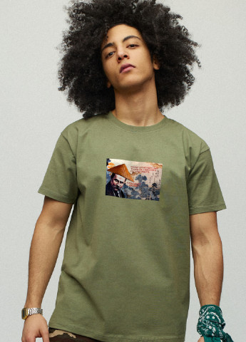 Хаки (оливковая) футболка мужская милитари с принтом YAPPI