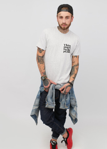 Сіра футболка чоловіча сіра YAPPI