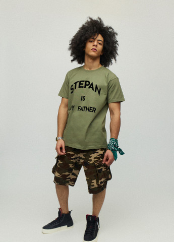 Хакі (оливкова) футболка чоловіча мілітарі з принтом YAPPI