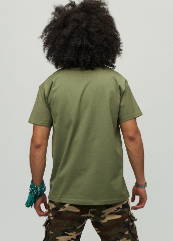 Хакі (оливкова) футболка чоловіча мілітарі з принтом YAPPI