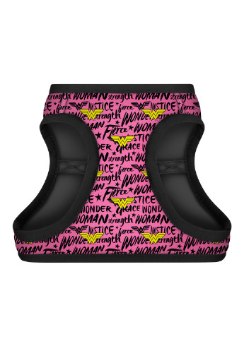 Шлея для собак м'який з QR паспортом, малюнок "Чудо-жінка в рожевому" S2 WAUDOG (257083206)