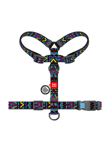 Шлея для собак анатомічний H-подібний з QR-паспортом, малюнок "Інді" S WAUDOG (257085261)