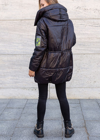 Черная демисезонная куртка женская демисезонная удниненная тина оверсайз MioRichi