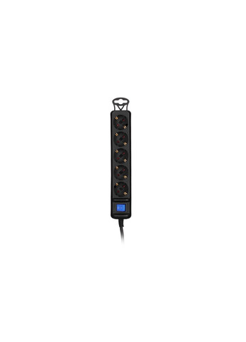 Мережевий подовжувач 5XSchuko з вимикачем, 5м, black (-U05ES15M5BK) 2E (257143363)