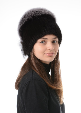 Жіноча зимова тепла норкова шапка на в'язаній основі Меховой Стиль колибри (257161616)