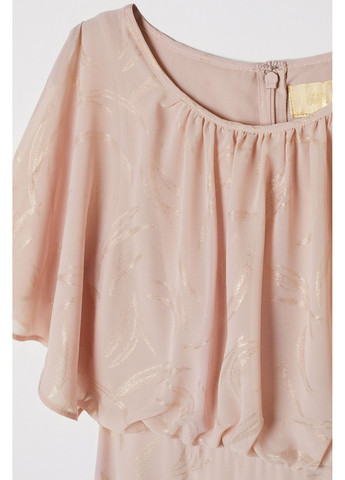 Розовое коктейльное платье H&M с рисунком