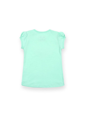Комбинированная футболка детская с сердцем из кружев (7444-74g-mint) Breeze