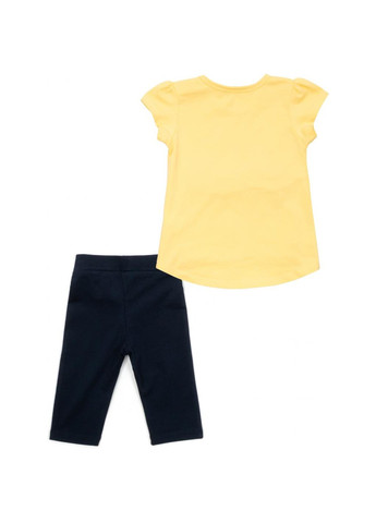 Комбинированная футболка детская с фламинго и капри (13490-98g-yellow) Breeze