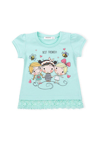 Комбинированная футболка детская "best frends" (11043-80g-green) Breeze