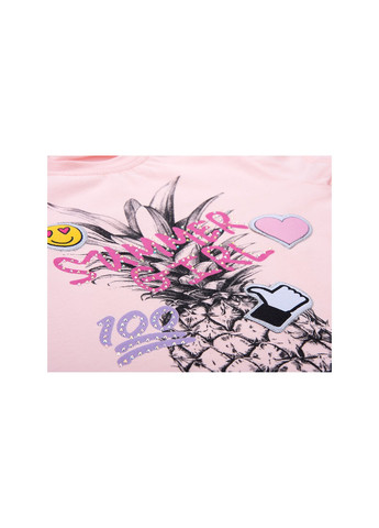 Комбінована футболка дитяча "summer girl" (5788-122g-peach) Peri Masali