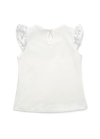 Комбинированная футболка детская с кружевом (12904-110g-cream) Breeze