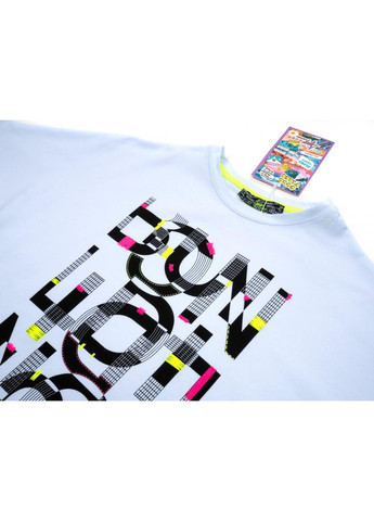 Комбинированная футболка детская укороченная (7022-140g-white) A-yugi